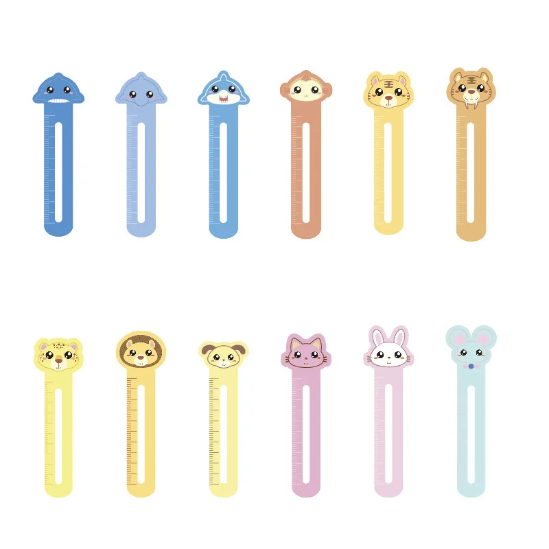 30Pcs 귀여운 동물 종이 책갈피 규모 종이 책 홀더 편지지 학교 Supplie