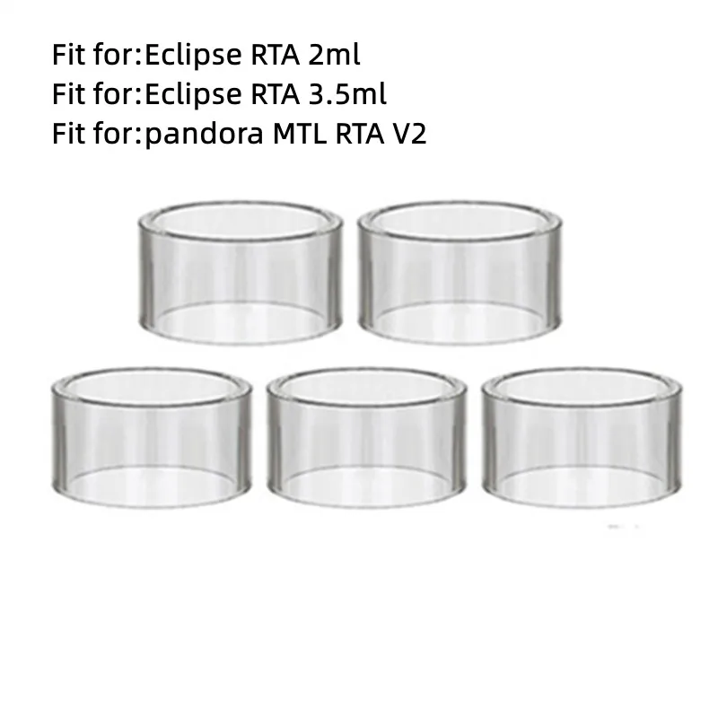 

YUHETEC 5PCS Straight Glass Tube for Yachtvape Pandora MTL RTA V2/ Eclipse RTA 2ml/Eclipse RTA 3.5ml Mtl Machine