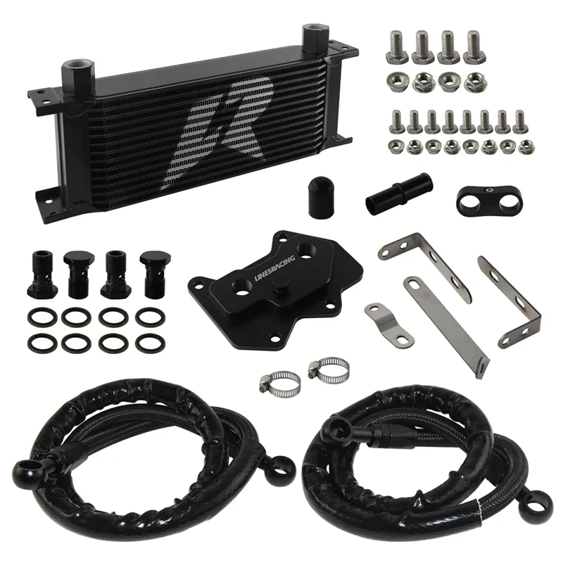 Adatto Per Vw Golf 14 Row Oil Cooler Kit R Gti Mk5 Mk6 03-08 E Audi A3/S3 06-08 Ea113 Bolt On Upgrade Billet Aluminium