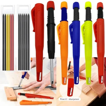 New 2-in-1 Solid Carpenter Pencils with Sharpener Carpenter 2.8mm Solid Mechanical Pencils Marking tools Construction/Carpenters 1
