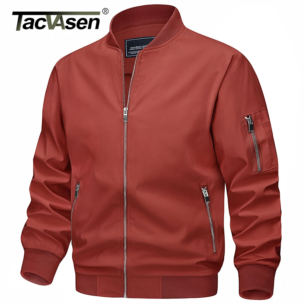 TACVASEN Spring Fall Thin Bomber Jackets Mens Jacket