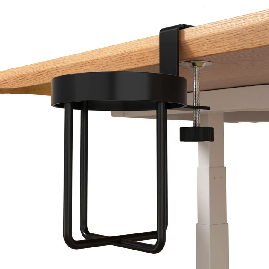 Home Clip On Table Cup Holder Horizontal Vertical Mount Anti Spill Office Desktop Mug Rack Metal Clamp Water Bottle Storage Tray