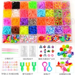 Vibrant Rainbow Loom Bands Bracelet Craft Kit - DIY Colorful Rubber Band Creations (Upgrade version (L))