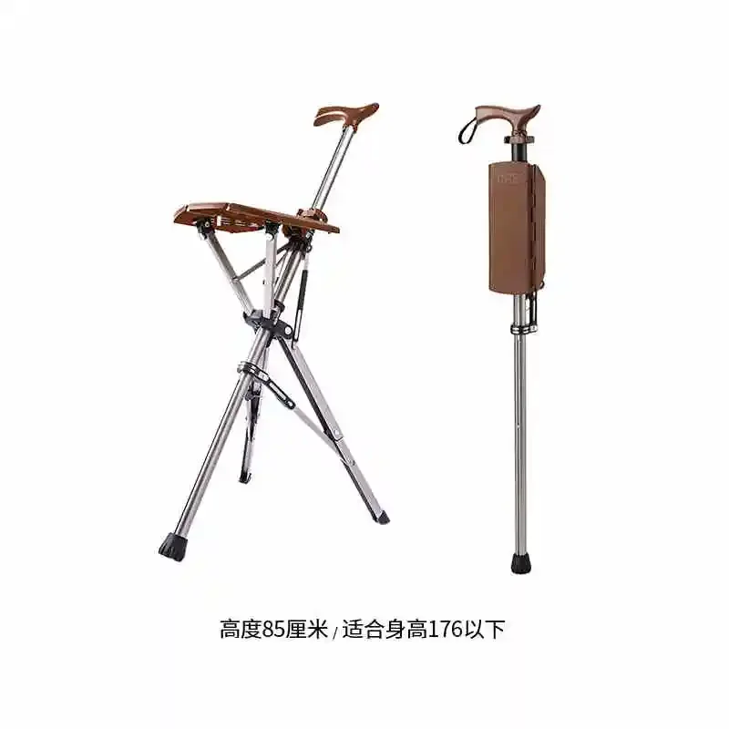 Outdoors Folding Crutch Chair Elderly Rest Hand Stool Light Multifunctional Non Slip Portable Stools Beach Camping Chair D175