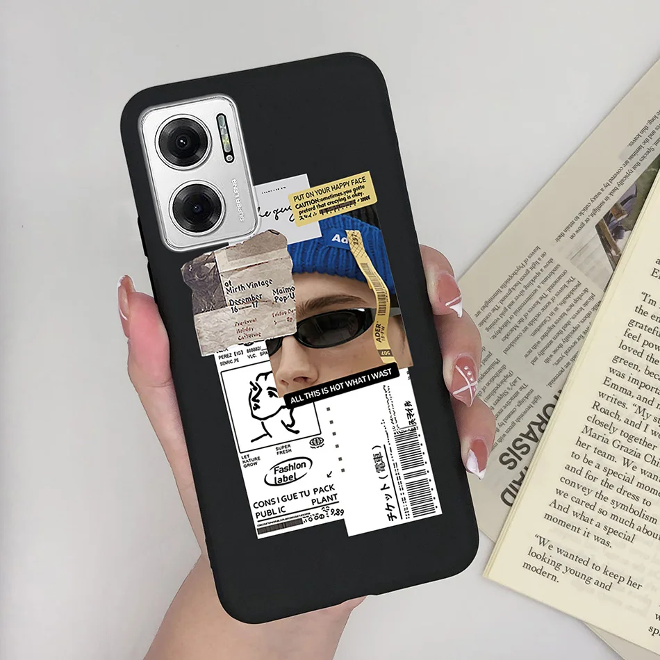 Heart Girl Silicone Matte Shockproof Phone Cover for Xiaomi Redmi Note 11 Series