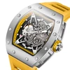 ONOLA Luxury Automatic Watch Men Fashion Hollow Silicone Waterproof Mechanical Watch Men Military Sports Watch Clock
