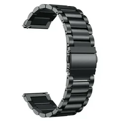 18mm Premium Metal Watch Strap - Elegant and Durable Design for Forerunner 255S (Black)