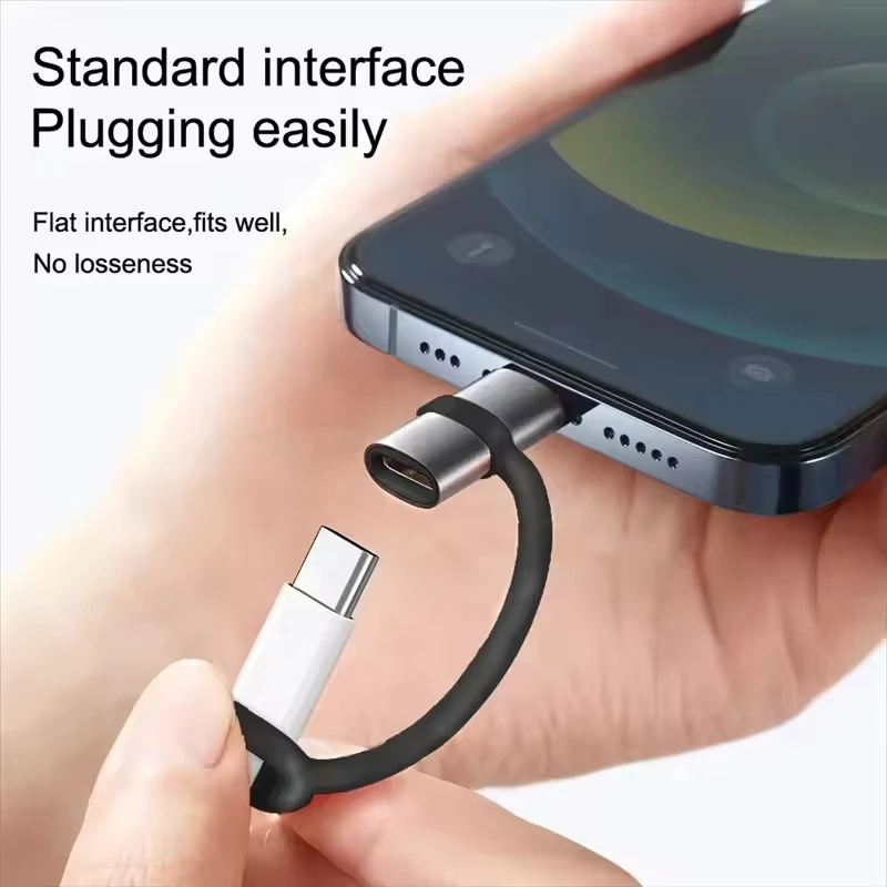 NNBILI PD30W USB C타입 to iOS 어댑터, iOS(남성) to C타입(여성) 변환기, 아이폰 15 14 13 12 11 맥북 고속 연결 컨버터