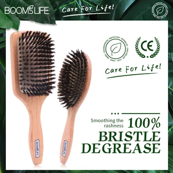 Brosse Cheveux Femme Boar Bristle Hair Brush Women Combs for Hair Detangle Brush Wood HairBrush Barber Comb Scalp Massage Brush