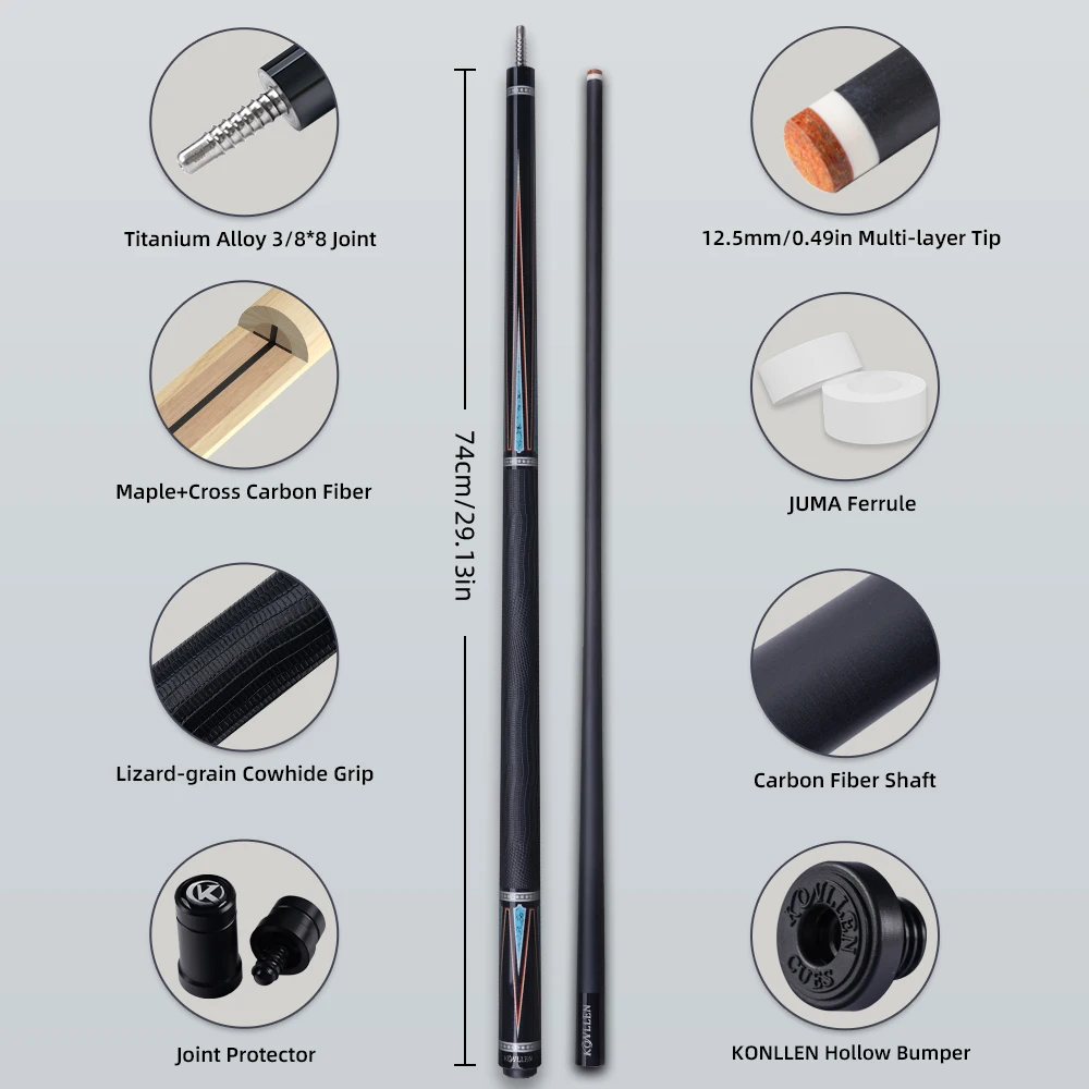 KONLLEN カーボンファイバープールキュースティック KL-08 低たわみ