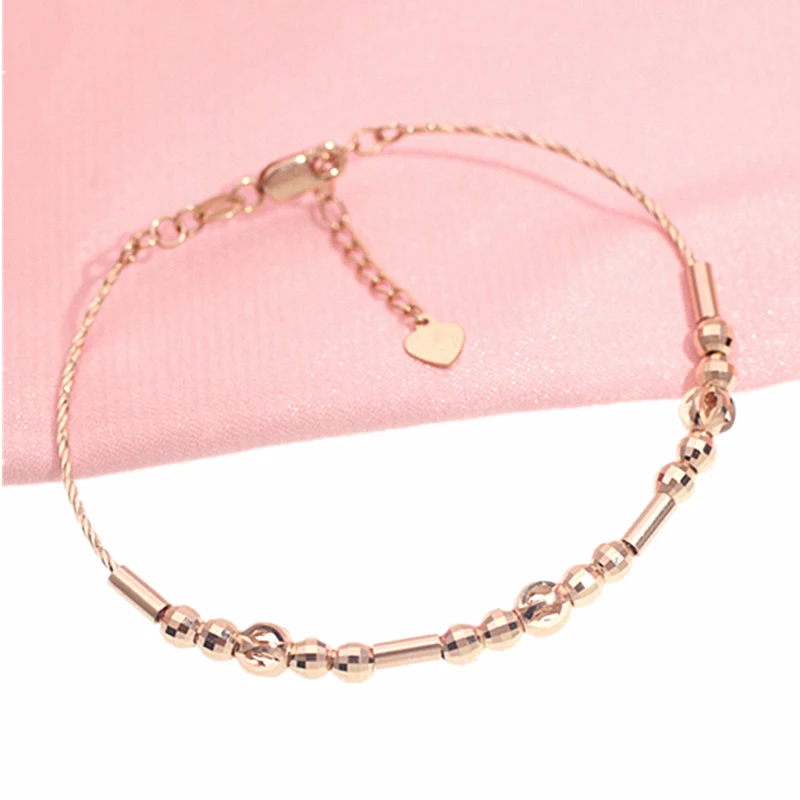 

Fashion 585 Purple Gold Plated 14K Rose Gold Geometric Charm Bracelets for Women Classic Party Jewelry for Girlfriend Gift