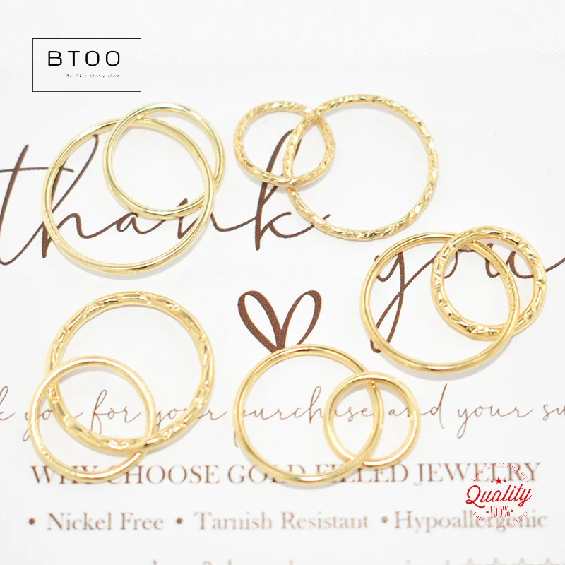 Real 14K Gold Filled Interlocking Rings for DIY Making Jewelry Closed Solder Rings Findings Tarnish Resistant Jewelry Findings