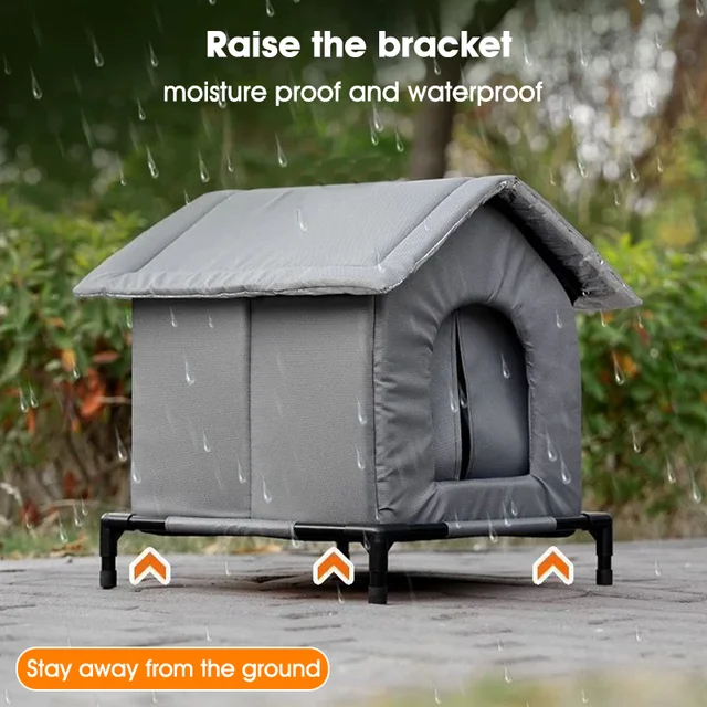 Stray Cats Shelter Winter Pet Furniture Oxford Cloth Weatherproof Cat House Stray Cat Dog Rescue Supplies Indoor And Outdoor Use 3