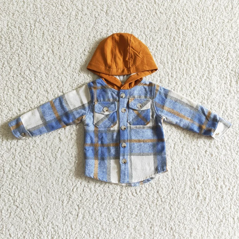 

New Children's Clothing Girls Khaki Plaids Kids Coat Shirt Jacket Kids Clothes Outwear Long Sleeves Hoodies Top Baby Clothing