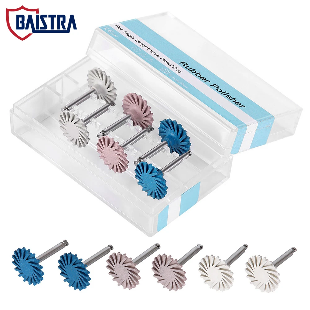 6 Pieces Dental Composite Polishing Set Diamond System Ra Disc 14mm
