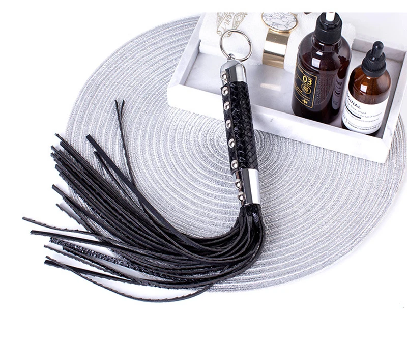 44.5CM PU Leather Horse Whip,Handmade Suede Flogger Bull Whip Cowhide Horse Riding Whip 6