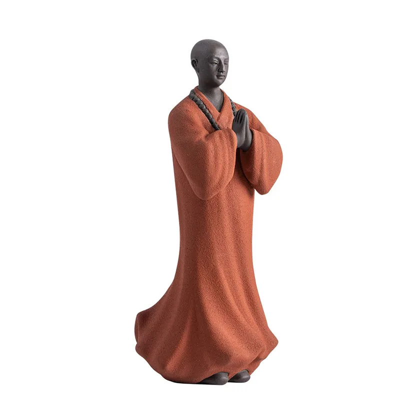 Chinese Style Small Ceramic Monk Ornaments, Zen Home Decorations, Shamans, Bonsai, Rockery, Fish Tank Landscaping