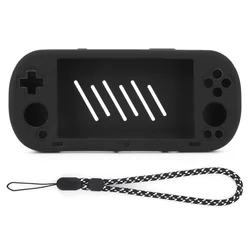Silicone Non - Slip Protective Case with Lanyard for Portable Game Console (Black)