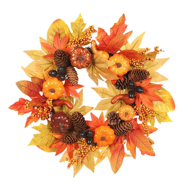 

Осенний венок для входной двери, настенные дорожки, листья, пион, венок на осень, ненатуральные сезонные цветы, гирлянда для домашнего декора