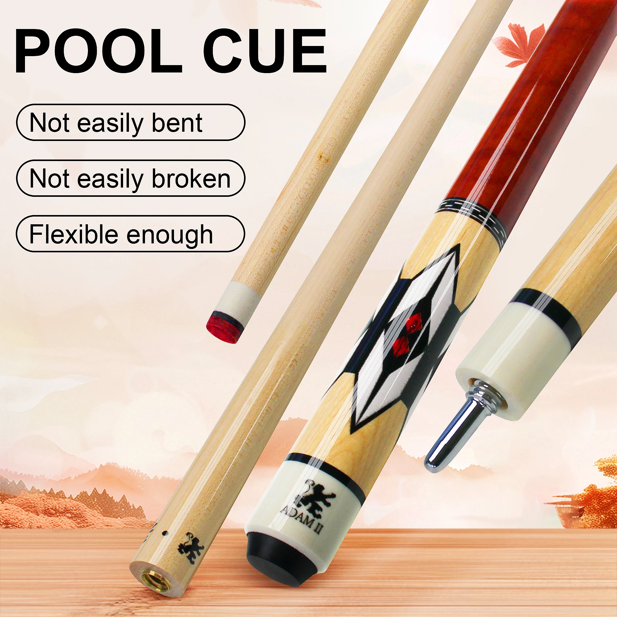 Professional Maple Wood 13MM Billiard Cue Stick, Anti-Slip Grip & Quick Joint for Snooker/3 Cushion Billiards (Taco de Billar) Professional Maple Wood 13MM Billiard Cue Stick, Anti-Slip Grip & Quick Joint for Snooker/3 Cushion Billiards (Taco de Billar)