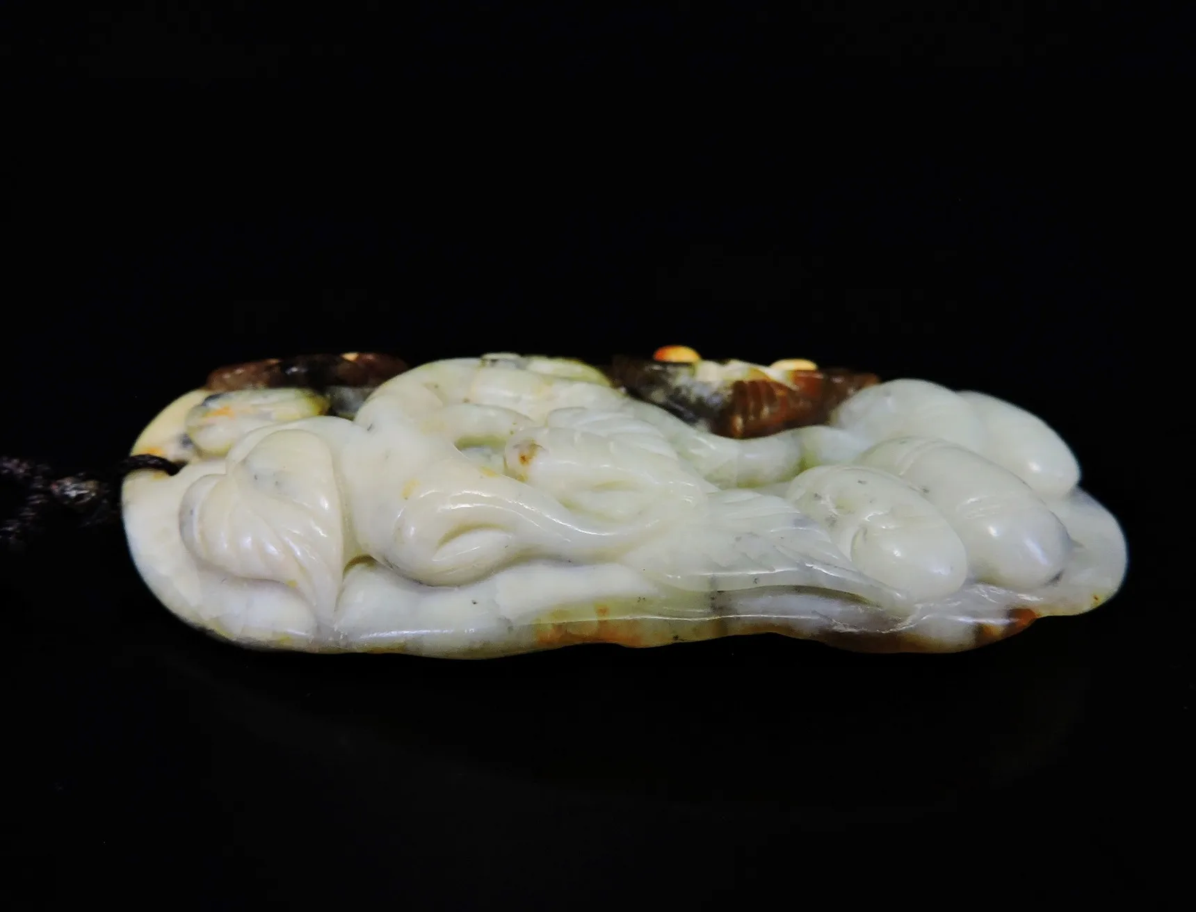 Jade Jewelry Natural Jade Pendant Necklace Hand-Carved persimmon&Ruyi Jadeite Necklace Pendant Gift No Treatment 623i