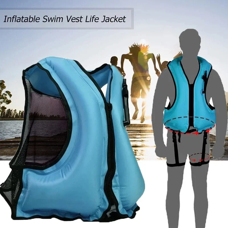 Adult Inflatable Swimming Life Vest Life Jacket Snorkeling Floating Swimming Surfing Water Sports Safety Saving Jackets