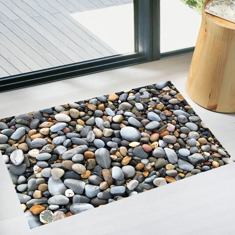 Cobblestone 3D Floor Stickers Removable Anti-slip PVC Sticker Wallpaper for Home Bathroom Corridors Kitchen Decoration Stickers