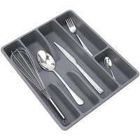 Storage Rack Organizer Box Utensil Organizer Cutlery Organizer Tray Plastic Flatware Organizers 2