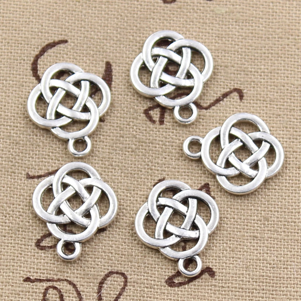20 stücke Charms Irish Knoten Amulett Talisman 18x16mm Antike Bronze Silber Farbe Anhänger DIY Finden Handgemachte tibetischen Schmuck