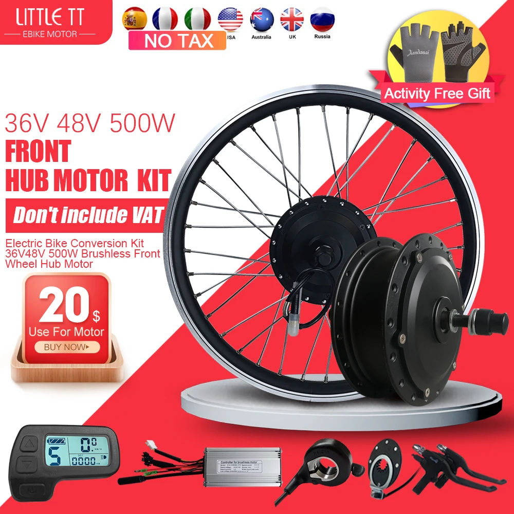 

Electric Bicycle Conversion Kit 36V48V 500W 20 24 26 27.5 28 29 Inch 700C Front Brushless Wheel Hub Motor For Ebike Motor Kit