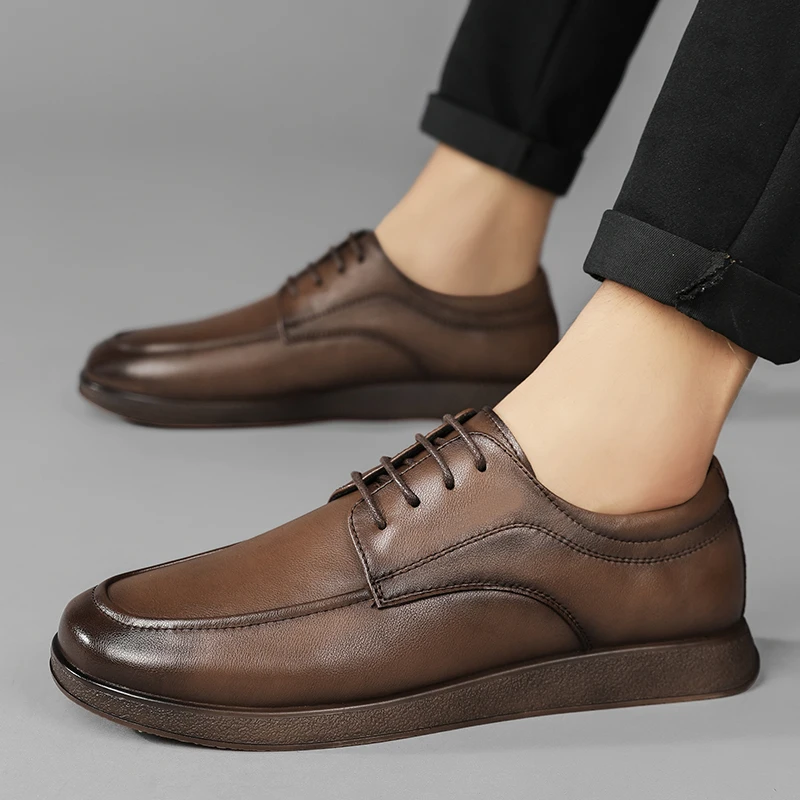 

genuine Leather Men Casual Shoes Handmade Moccasins Luxury Brand Mens oxfords Black Sneakers Formal Shoes men Footwear
