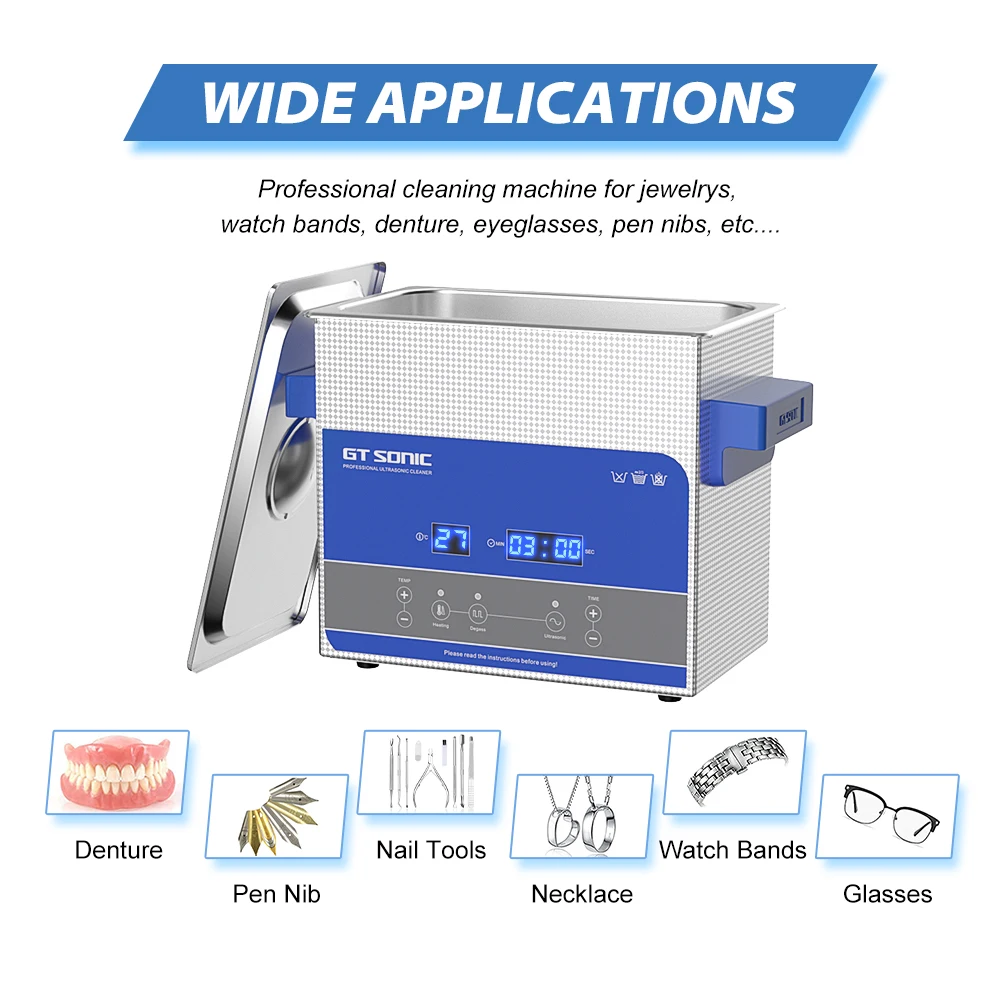 GTSONIC Ultrasonic Cleaner - 2L to 27L Digital Ultrasound Bath with Big Sale Price Description Image.This Product Can Be Found With The Tag Names Digital ultrasonic cleaner 6l, Ultrasonic cleaning machine 3l, Ultrasonic cleaning machine 6l