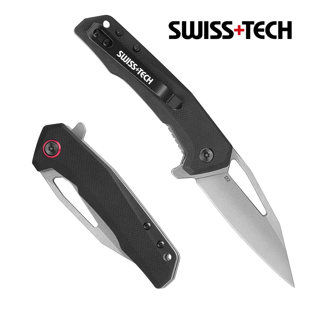 SWISS TECH New Camping Knife Folding Pocket Knife Stainless Steel Blade Handle Fruit Cutter for Outdoor Survival Knives