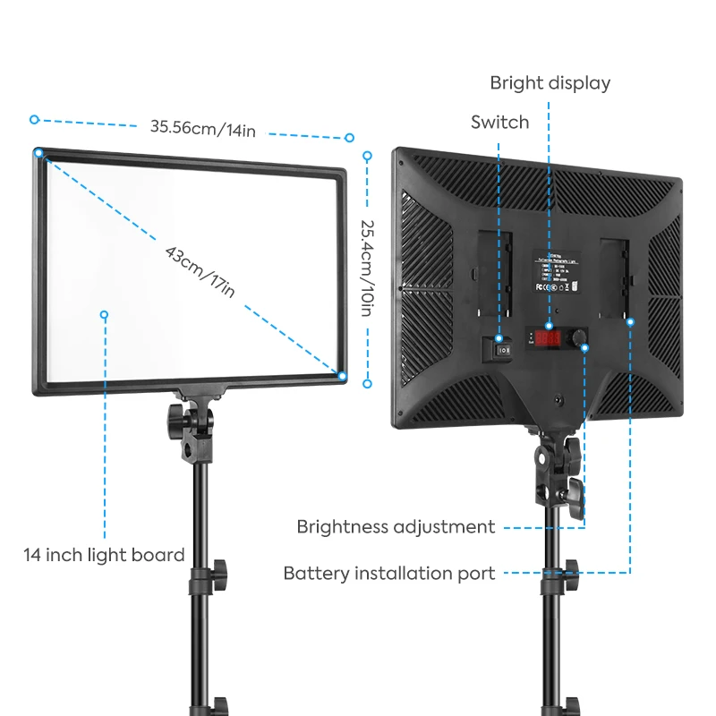 17in Led Panel Video 90w Ring Light Board Cold/Warm Photo Studio Kit With Remote Control For Photography/Makeup Manicure Light 3