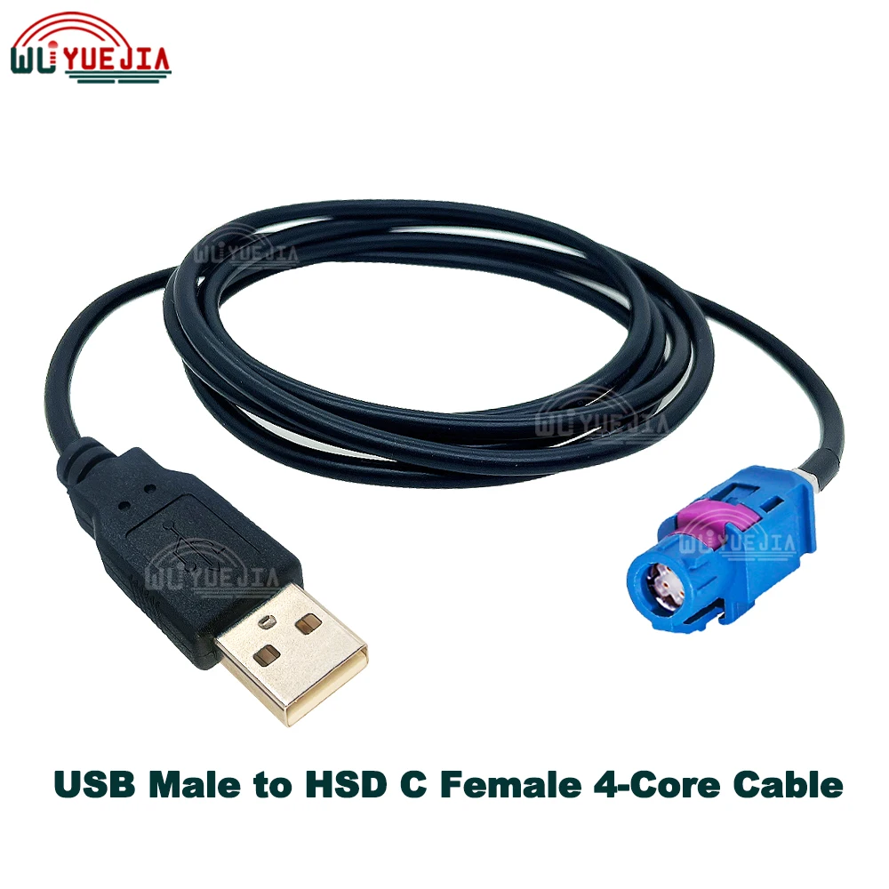 

Blue HSD to USB Male Plug HSD C Female 4Pin Connector LVDS 4-Core Cable Car Head Unit Control Screen RCC NAC Cable Fast Shipping