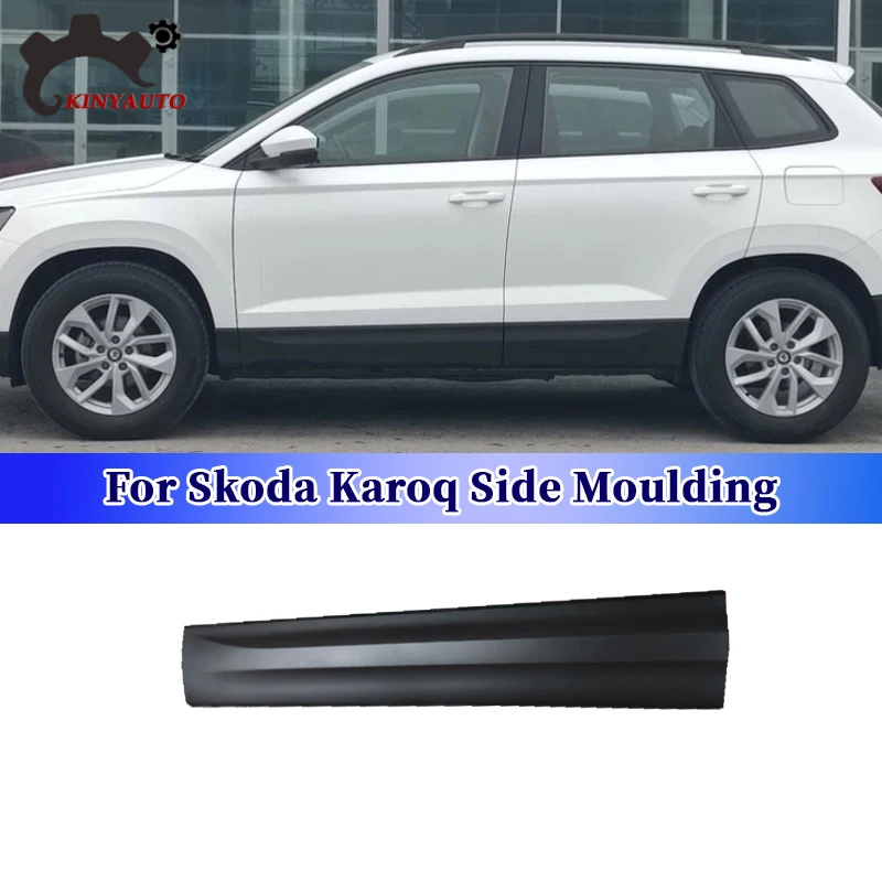 For Skoda Karoq Side Moulding Chrome Front Rear Door Garnish Anti-scratch Strip Trim Protector Plate