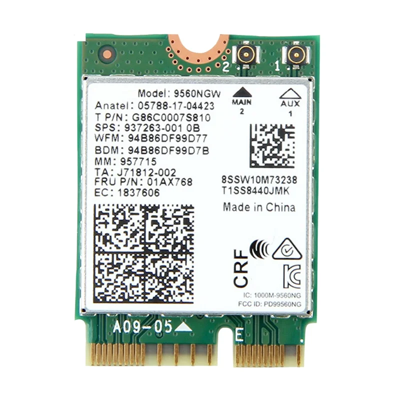 High-Speed Dual Band Wireless AC WiFi Card with Antenna - 1730Mbps & Bluetooth 5.0