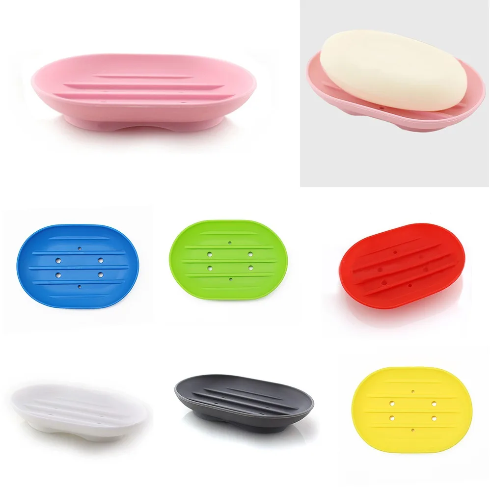 

Силиконовые мыльницы, практичный самосливающийся многоцелевой стеллаж для хранения мыла, легко чистящий держатель для мыла в ванной комнате