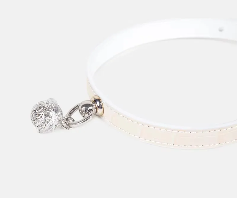 Bdsm Collar With Chain Genuine Leather Choker For Couples_voghion.com