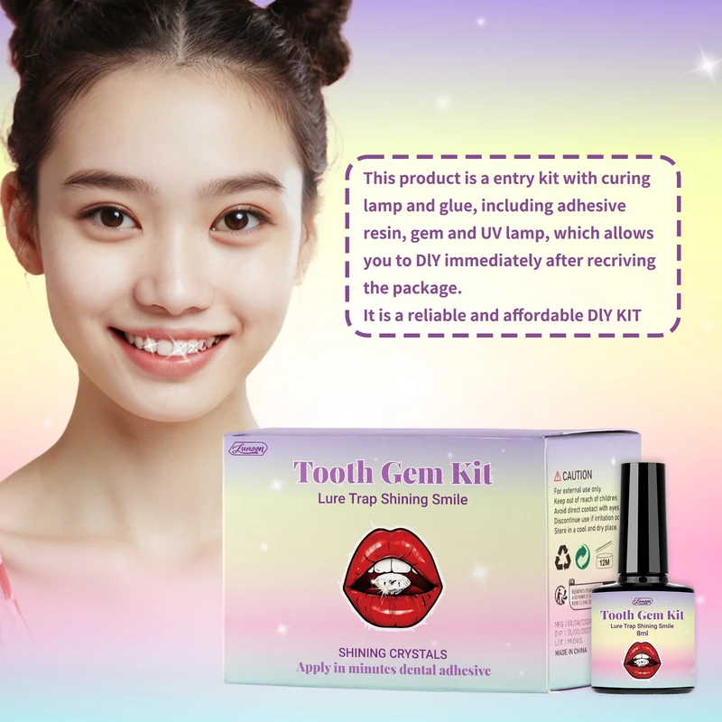DIY Teeth Gems Kit With Glues And Light Teeth Anti-drop