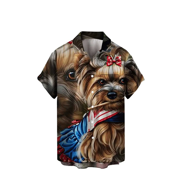 thumbnail image 1 of Camisas casuales de verano para la playa para hombre, camiseta con botones de manga corta con estampado 3D de animales, para hombre, Hemd Sommer Herren, 1 of 4