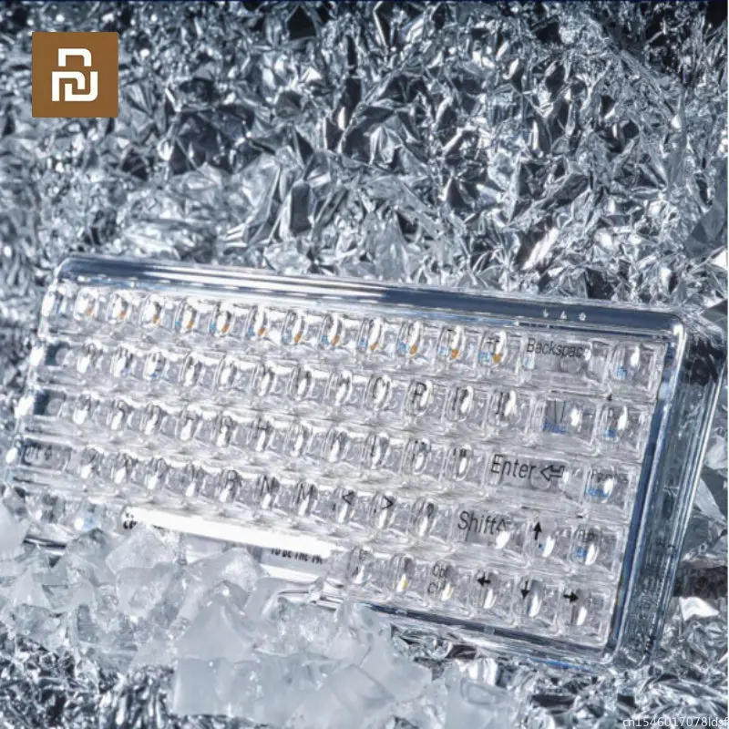 

Youpin Lofree 1% Transparent Wireless Bluetooth Hotswap Mechanical Keyboard Desktop 68 Key for Pc Laptop Gaming Red Switch Feel