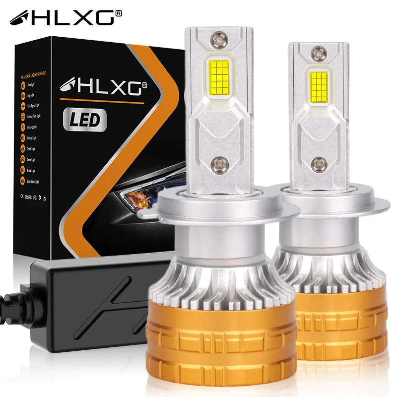 HLXG H4 H7 LED 캔버스 30000LM 300W CSP 자동차 헤드라이트 H1 H11 자동차 전구 9005 9006 HB3 HB4 9012 HIR2 6000K 자동차 안개등 12V 24V