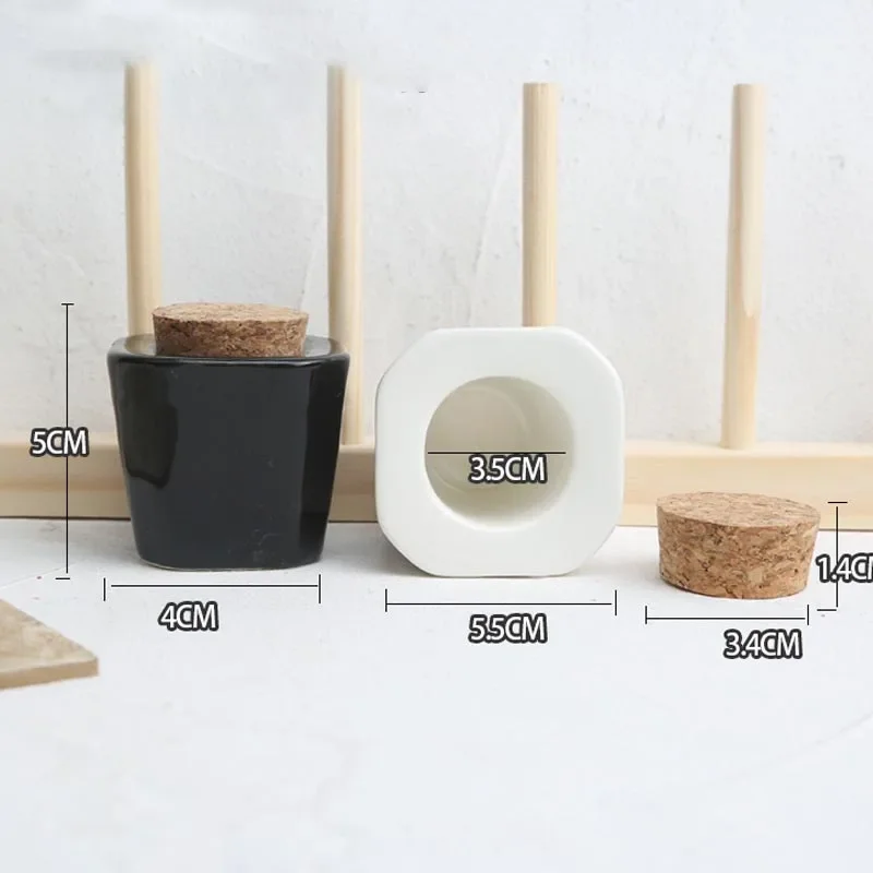 LOOTAAN Crystal Ceramics Nail Cup Liquid Glass Powder Dappen Dish Manicure Equipment