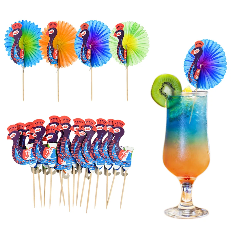 30/50 Stück Regenschirm-Cocktail-Picks für hawaiianische Sommer-Tropen-Geburtstagsfeier-Dekoration, Cupcake-Topper, Lebensmittel-Obst-Picks, Hochzeit – Detail 12