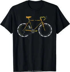Cycling Life Graphic Tee | Cute Summer Casual Short Sleeve Fashion Shirt - XXXL (Black)