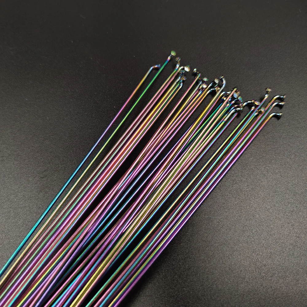 Bicycle Rainbow Spoke 12pcs/lot Pillar PSR 14 14G Gauge 2.0mm J-Bend Straight Pull Round Head Stainless MTB Road Bike Radios