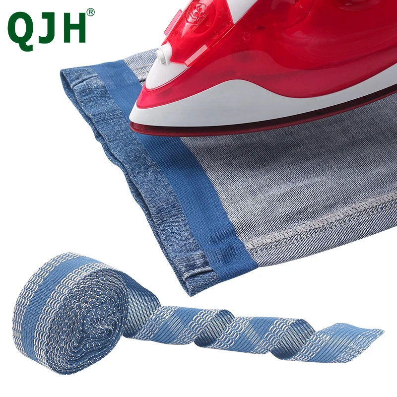 Ruban d'ourlet thermocollant, bande d'ourlet thermocollante, pas de  couture, tissu pour pantalons, jeans, rideaux, robe, vêtements, 50m -  AliExpress