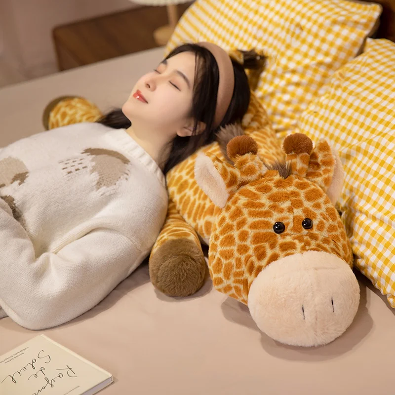 Giant Fluffy Giraffe Plush Toy Cute Animal Stuffed Doll Sleeping Pillow Floor Mat Ideal Girls Birthday Gift