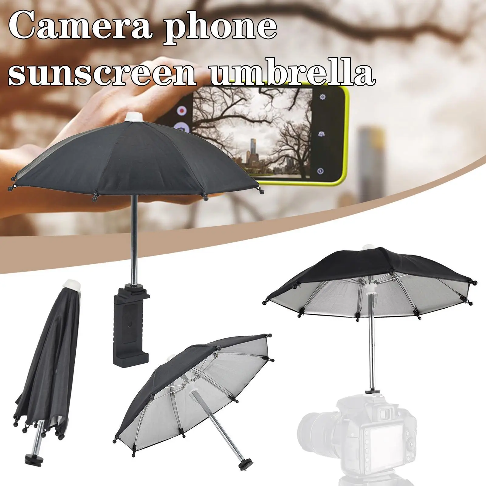 Camera Umbrella Waterproof DSLR Camera Phone Umbrella Sunshade With Hot Shoe Ball Head For Rainy Day Shooting for Canon Nikon Olympus